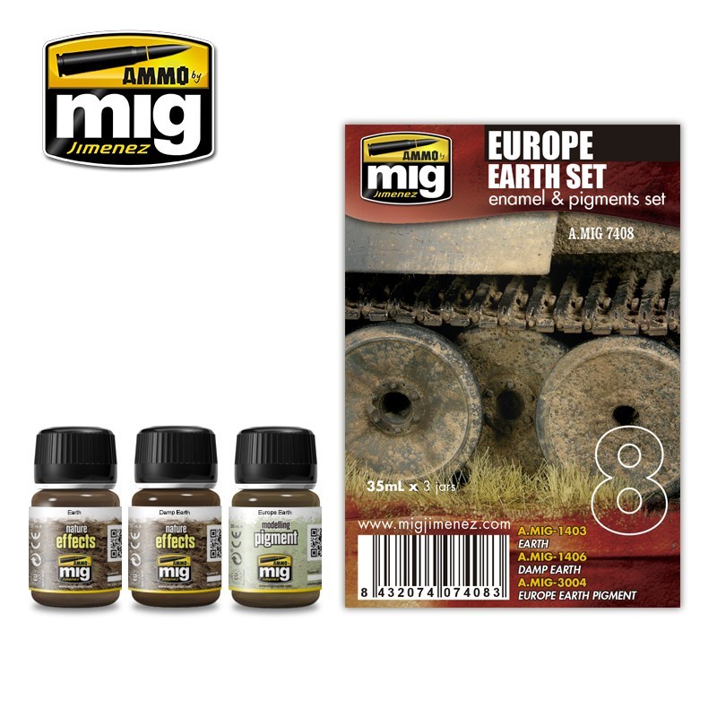 AMMO MIG 7408 Europe Earth Set - Avrupa Toprağı Kirletme Seti