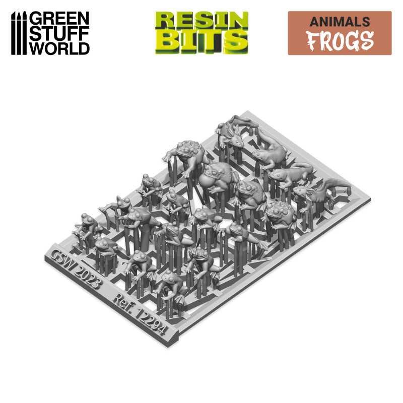 GREEN STUFF WORLD 12294 3D printed set - Frogs and Toads REÇİNE KURBAĞA SETİ