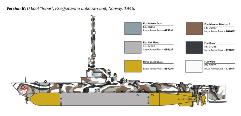 ITALERI 5609 1/35 Biber Midget Submarine DENİZLATI MAKETİ