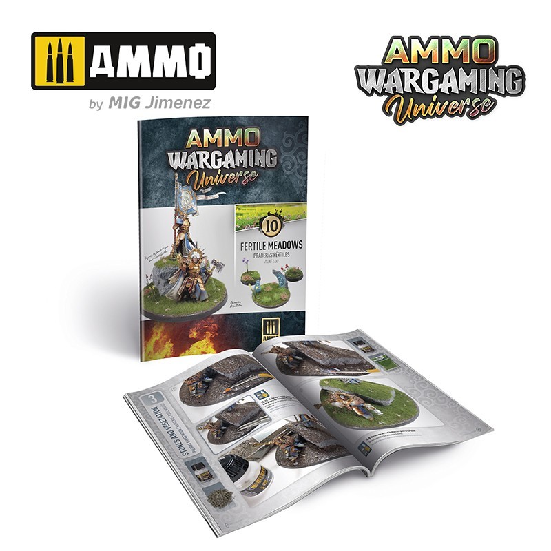 AMMO MIG 6929 WARGAMING UNIVERSE Book 10 Fertile Meadows - BEREKETLİ ÇAYIR ZEMİN YAPIM TEKNİKLERİ KİTABI