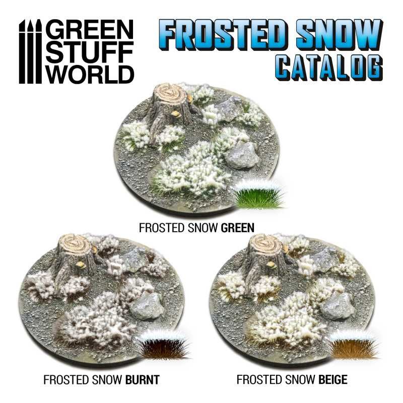 GREEN STUFF WORLD 10726 Shrubs TUFTS - 6mm FROSTED SNOW - GREEN