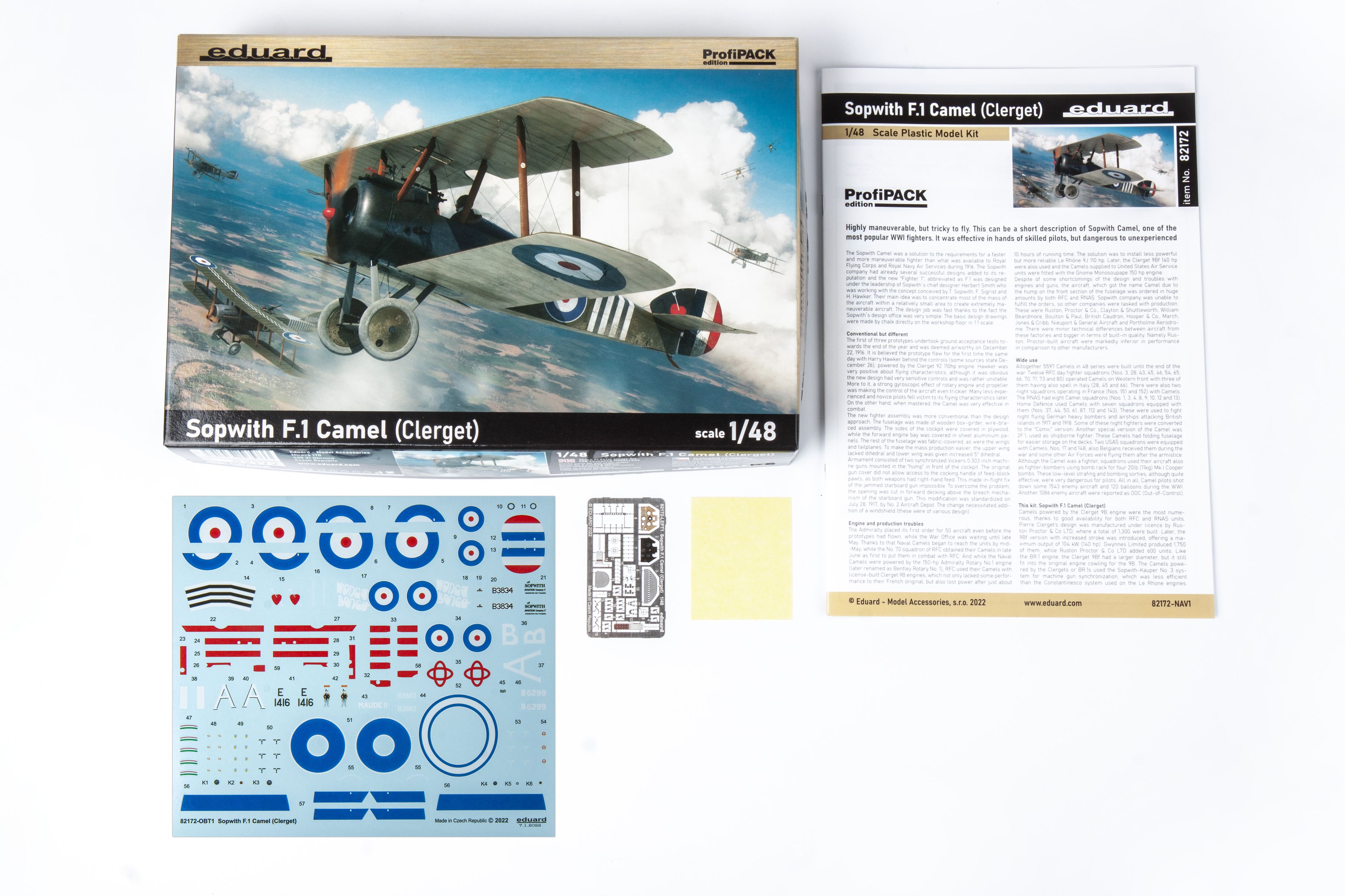 EDUARD 82172 1/48 Sopwith F.1 Camel (Clerget) SAVAŞ UÇAĞI MAKETİ