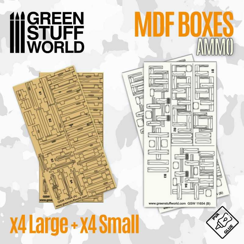 GREEN STUFF WORLD 11654 Rectangular wooden MDF boxes - DİKDÖRTGEN MDF TAHTA KUTULAR 8 ADET