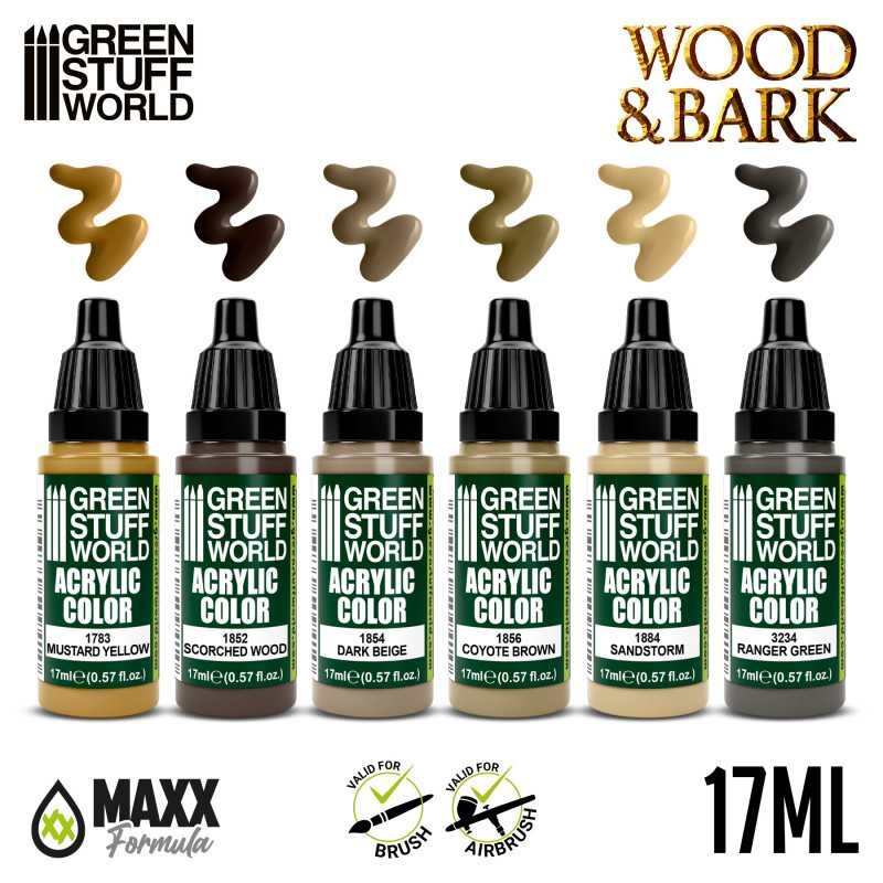 GREEN STUFF WORLD 11745 Paint Set - WOOD n BARK - AHŞAP ve AĞAÇ KABUĞU BOYAMA SETİ