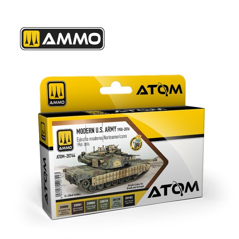 AMMO MIG 20744 ATOM Modern U.S. Army 1950-2016 Set - MODERN AMERİKAN ORDUSU RENKLERİ BOYA SETİ