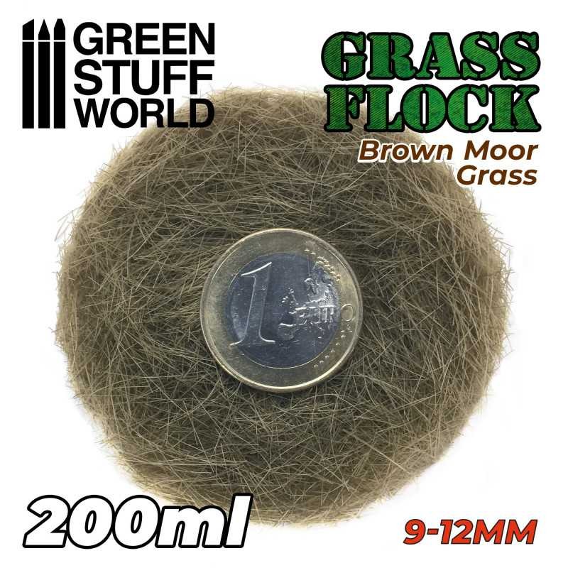 GREEN STUFF WORLD 11164 Static Grass Flock 9-12mm - Brown Moor Grass - 200 ml