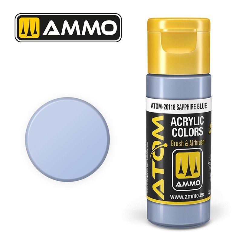 AMMO MIG ATOM 20118 Sapphire Blue SAFİR MAVİSİ RENGİ AKRİLİK MAKET BOYASI