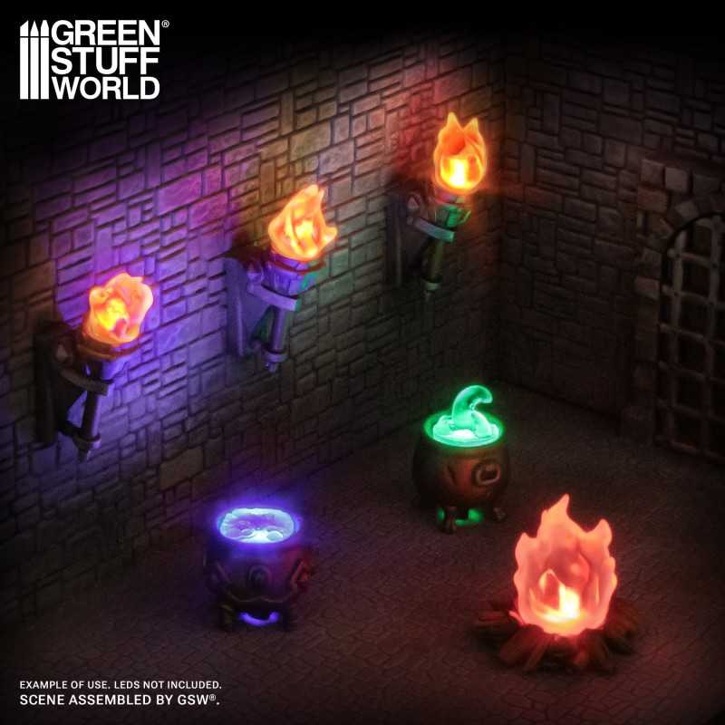 GREEN STUFF WORLD 12725 3D printed set - Campfires for 3mm LEDs KAMP ATEŞLERİ