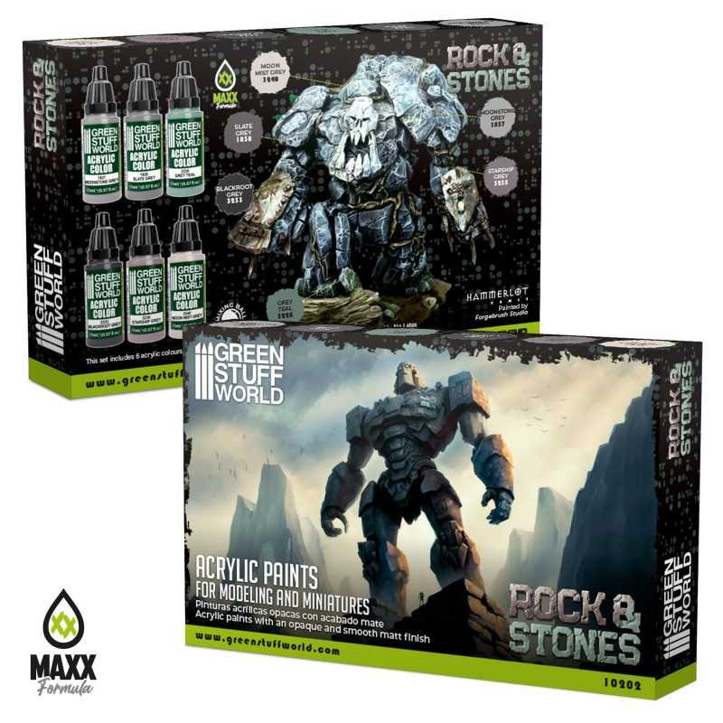 GREEN STUFF WORLD 10202 Paint Set - Rock & Stone - KAYA & TAŞ BOYAMA SETİ