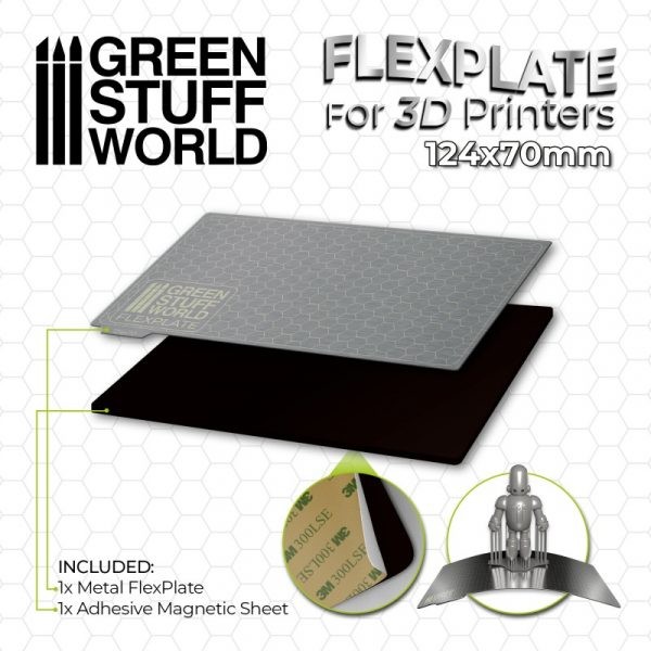 GREEN STUFF WORLD 3082 FLEXPLATES FOR 3D PRİNTERS – 124X70MM