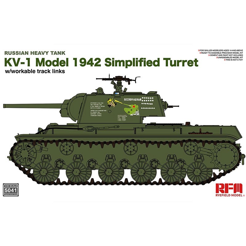 RYE FIELD MODELS 5041 1/35 KV-1 Model 1942 Simplified Turret Tank Maketi
