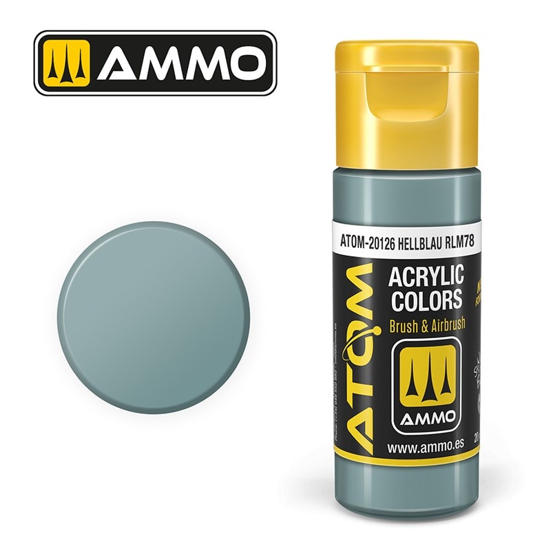AMMO MIG ATOM 20126 Hellblau RLM 78 ALMAN HAVA KUVVETLERİ RENGİ AKRİLİK MAKET BOYASI