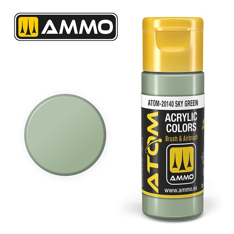 AMMO MIG ATOM 20140 Sky Green GÖKYÜZÜ YEŞİLİ RENGİ AKRİLİK MAKET BOYASI