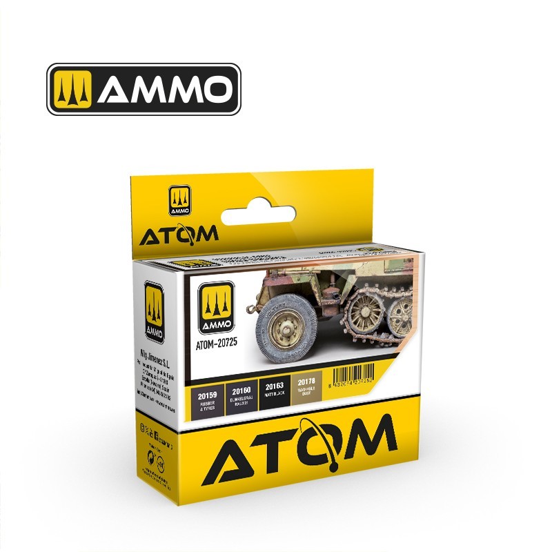 AMMO MIG 20725 ATOM Rubber and Tires Colors Set - Kauçuk ve Teker Renkleri Seti