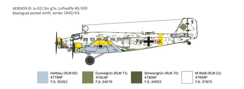 ITALERI 0102 1/72 Junker Ju-52/3m SAVAŞ UÇAĞI MAKETİ