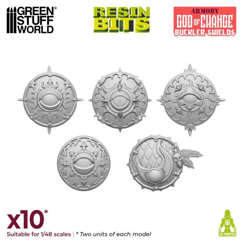 GREEN STUFF WORLD 13190 God of Change Bucklers 3D Printed Set