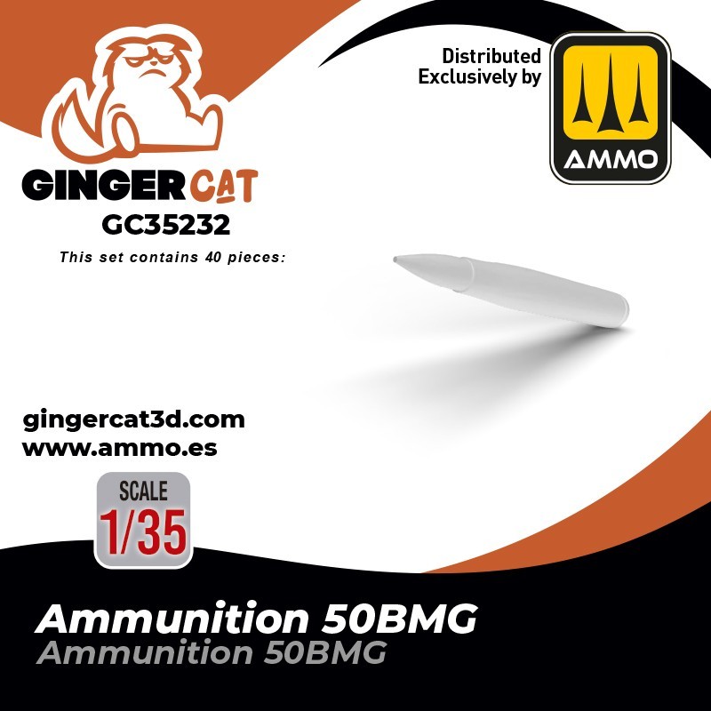 Ginger Cat 35232 1/35 Ammo - 50 BMG (40pcs) Reçine Detay Seti