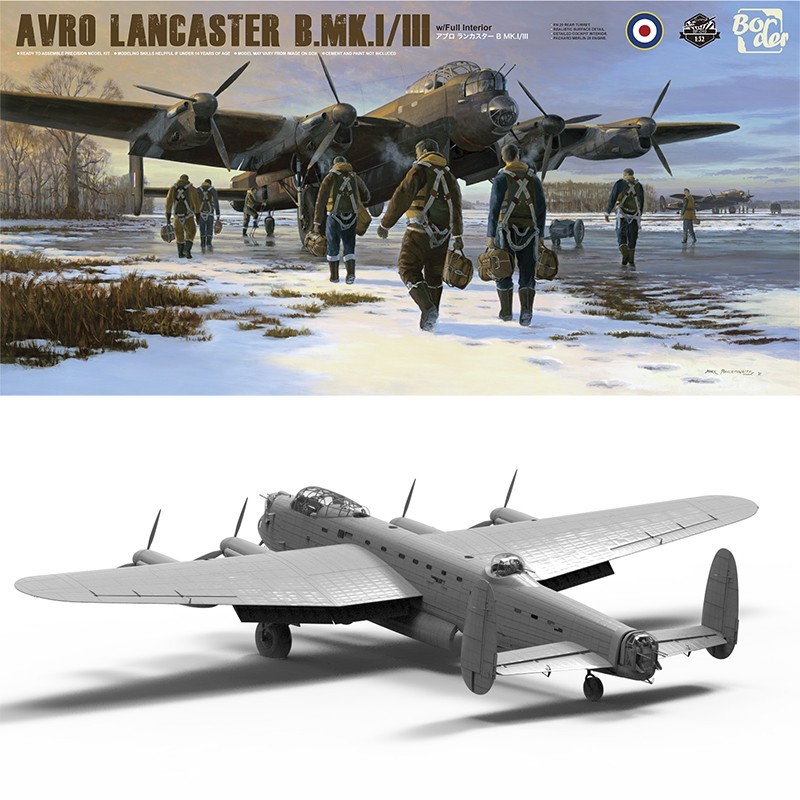BORDER MODEL 010 1/32 Avro Lancaster B.Mk.I/III w/Full Interior Savaş Uçağı Maketi