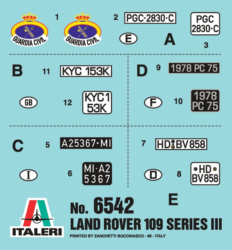 ITALERI 6542 1/35 LAND ROVER SERIES III 109 "Guardia Civil"  ARAZİ ARACI MAKETİ