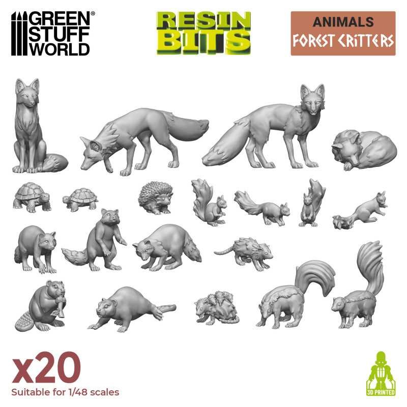 GREEN STUFF WORLD 12302 3D printed set - Forest Animals ORMAN HAYVANLARI