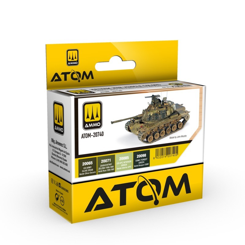 AMMO MIG 20740 ATOM Vietnam War Vehicles Colors Set - VİETNAM SAVAŞI ARAÇLARI BOYA SETİ