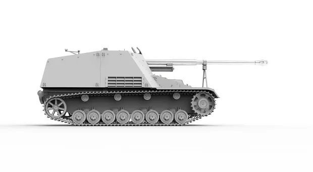 BORDER MODEL 024 1/35 Sd.Kfz.164 Nashorn Early/Command Version w/4 Figures İKİNCİ DÜNYA SAVAŞI ALMAN TANK AVCISI MAKETİ