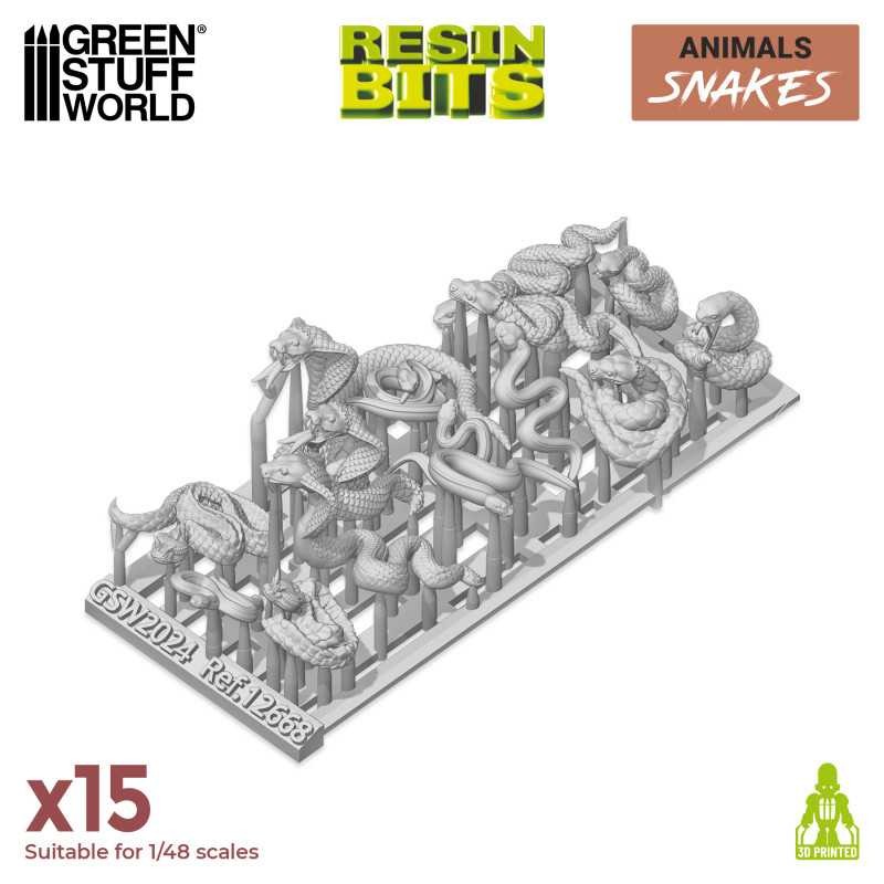 GREEN STUFF WORLD 12668 3D printed set - Snakes YILANLAR SETİ