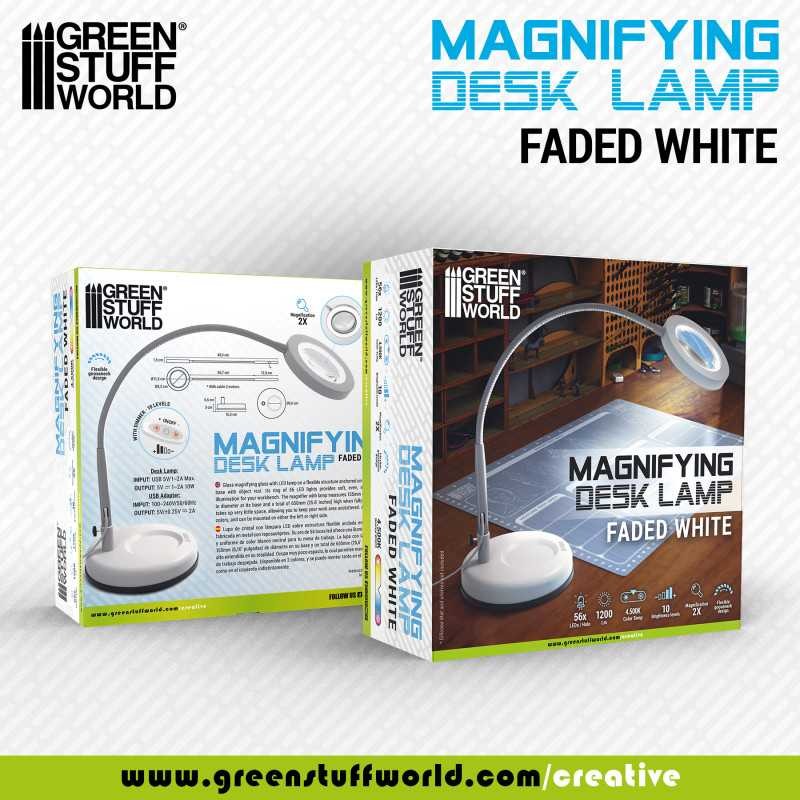 GREEN STUFF WORLD 5595 Magnifying Desk Lamp Faded White - BÜYÜTEÇLİ MASAÜSTÜ LED LAMBA BEYAZ
