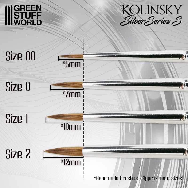 GREEN STUFF WORLD 3531 2 SILVER SERIES (S) Kolinsky Brush - FIRÇA