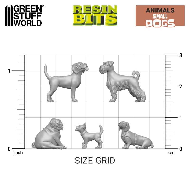 GREEN STUFF WORLD 12303 3D printed set - Small Dogs KÜÇÜK KÖPEKLER