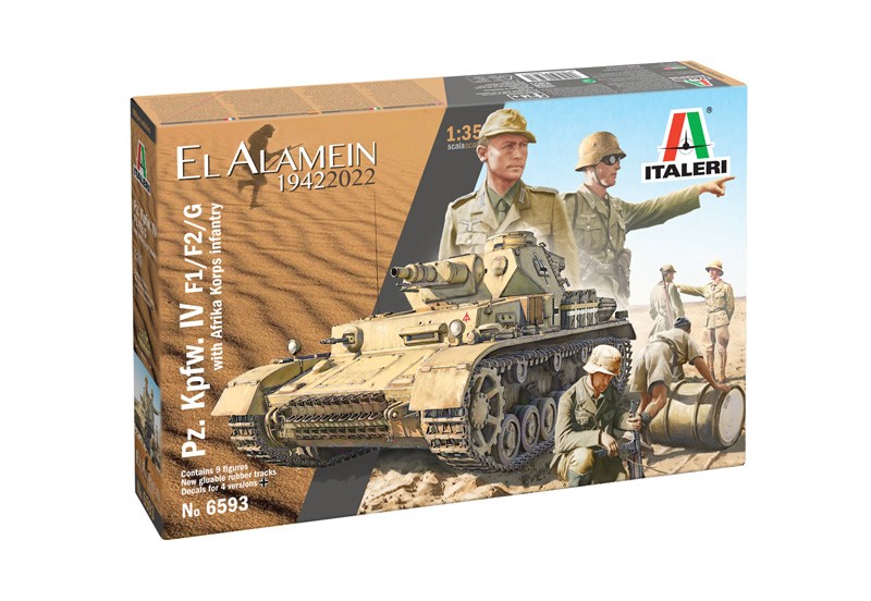 ITALERI 6593 1/35 Pz.Kpfw.IV F1/F2/G With Afrika Korps Infantry ALMAN ASKERLERİ VE TANK MAKETİ SETİ
