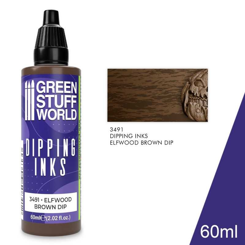 GREEN STUFF WORLD 3491 Dipping Ink ELFWOOD BROWN DIP MAKET BOYASI 60 ml