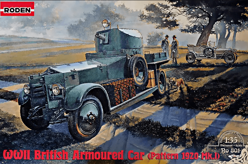 RODEN 801 1/35 WWII BRITISH ARMOURED CAR PATTERN 1920 MK 1 İNGİLİZ ZIRHLI ARACI MAKETİ