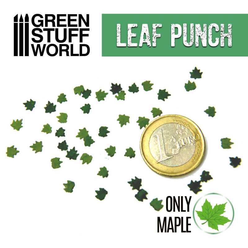 GREEN STUFF WORLD 1414 Miniature Leaf Punch MEDIUM GREEN - AKÇAAĞAÇ YAPRAĞI ZIMBASI