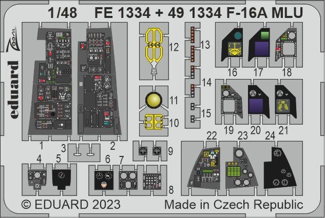 EDUARD FE1334 1/48 F-16A MLU KOKPİT DETAY SETİ