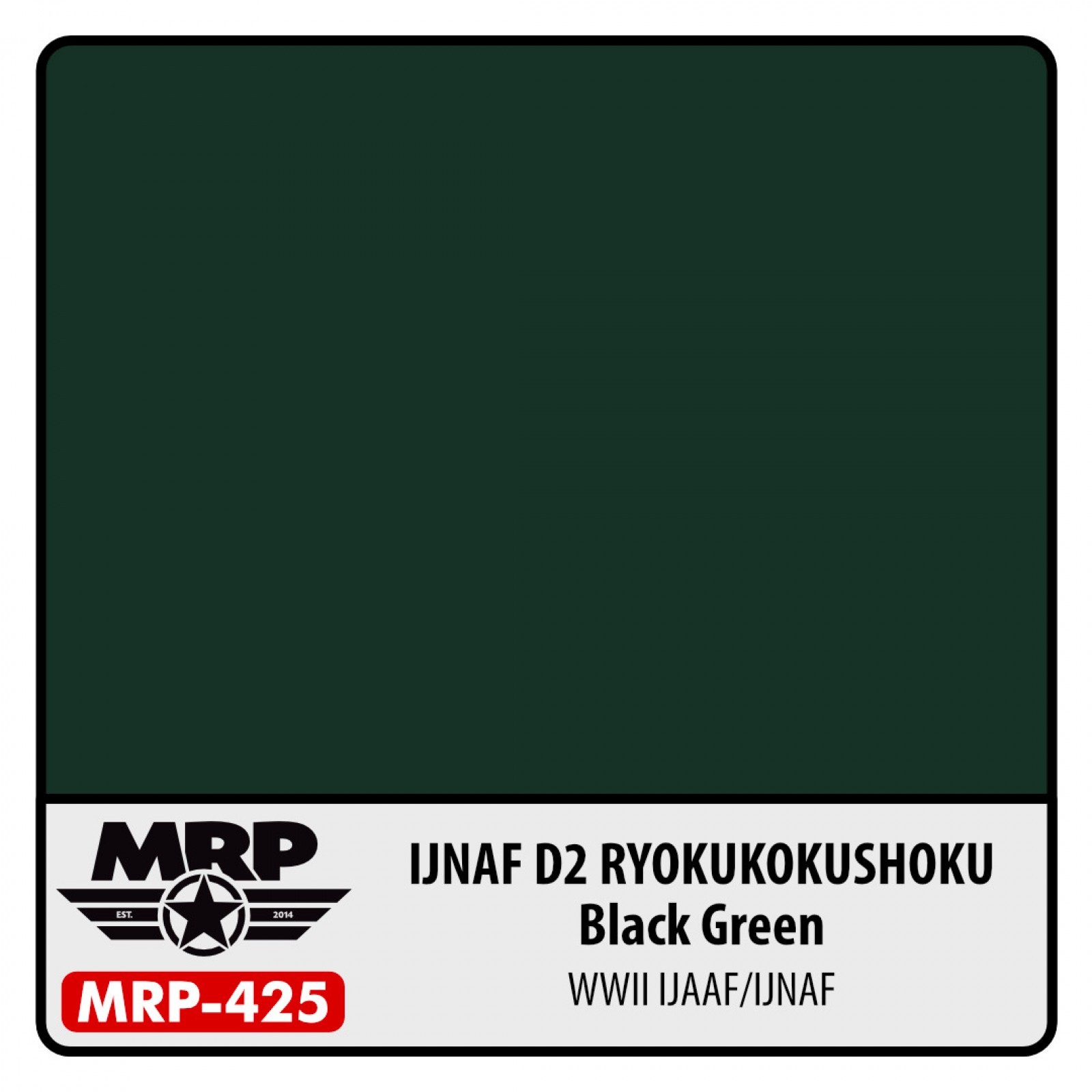 MR PAINT 425 IJNAF D2 Ryokukokushoku (Black Green) 30ml LAKER MAKET BOYASI