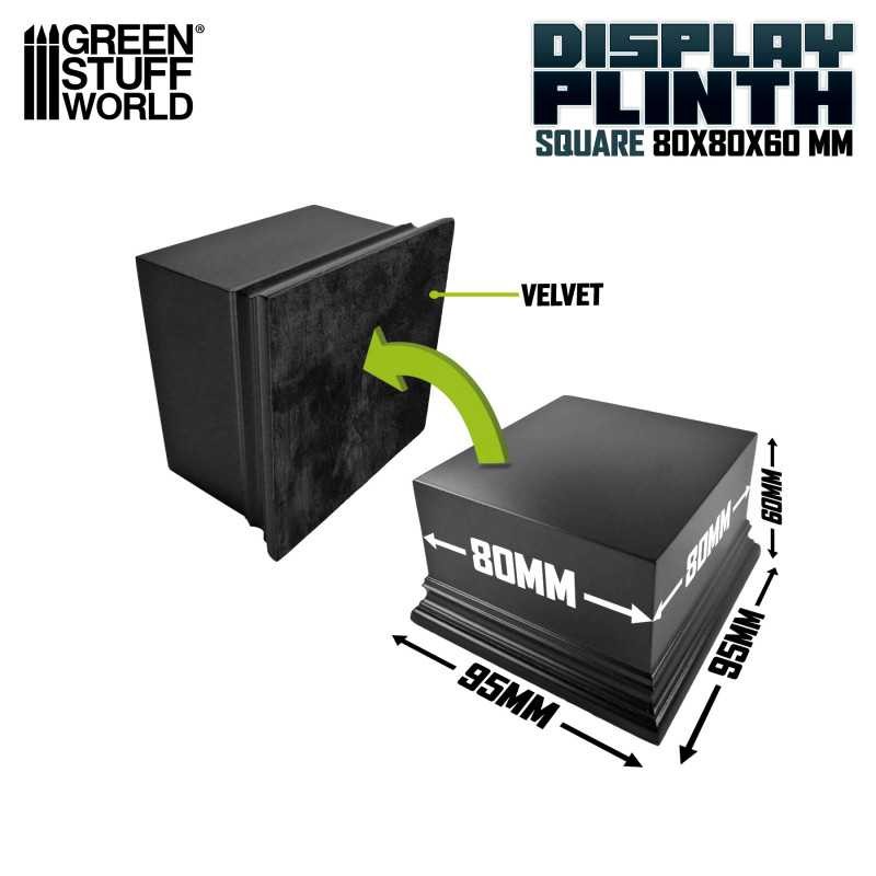 GREEN STUFF WORLD 2706 Square Top Display Plinth 8x8 cm Black - Siyah Büst Altlığı