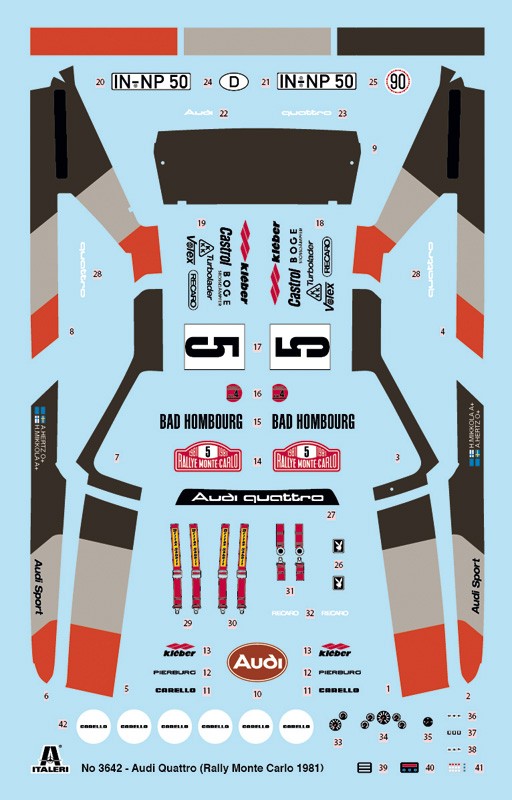 ITALERI 3642 1/24 AUDI QUATTRO RALLY YARIŞ ARABASI MAKETİ