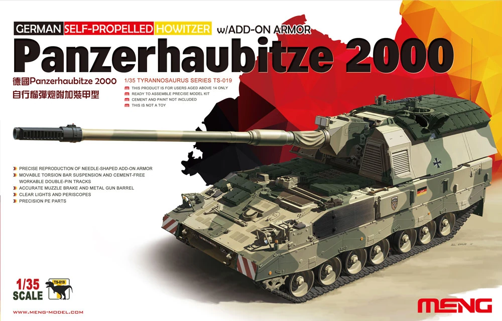MENG TS-019 1/35 GERMAN SELF-PROPELLED HOWITZER PANZERHAUBITZE 2000 ALMAN KUNDAĞI MOTORLU TOP MAKETİ