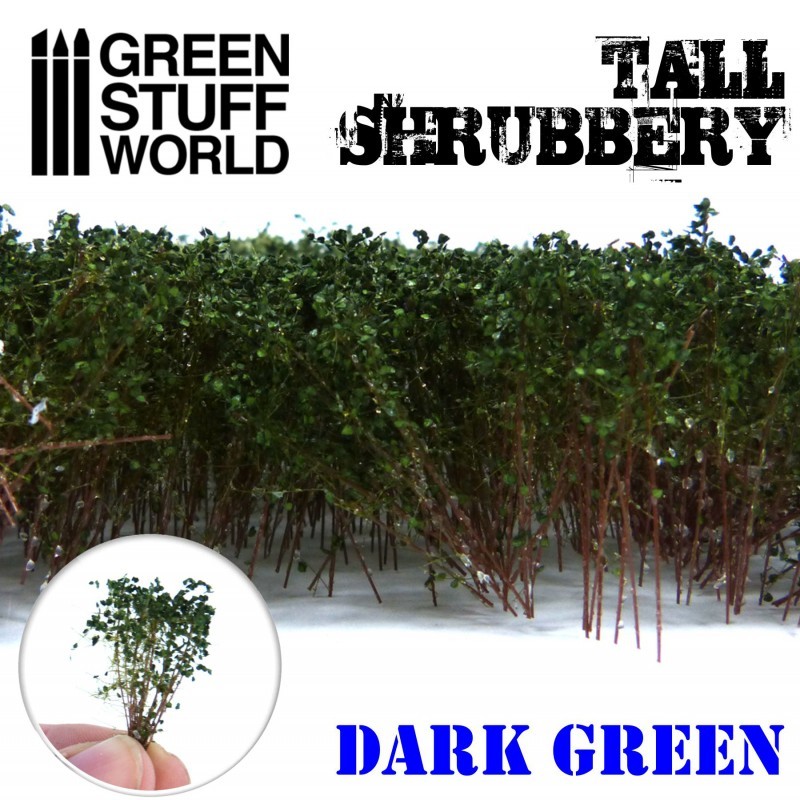 GREEN STUFF WORLD 9924 Tall Shrubbery Dark Green - KOYU YEŞİL UZUN ÇALILIKLAR