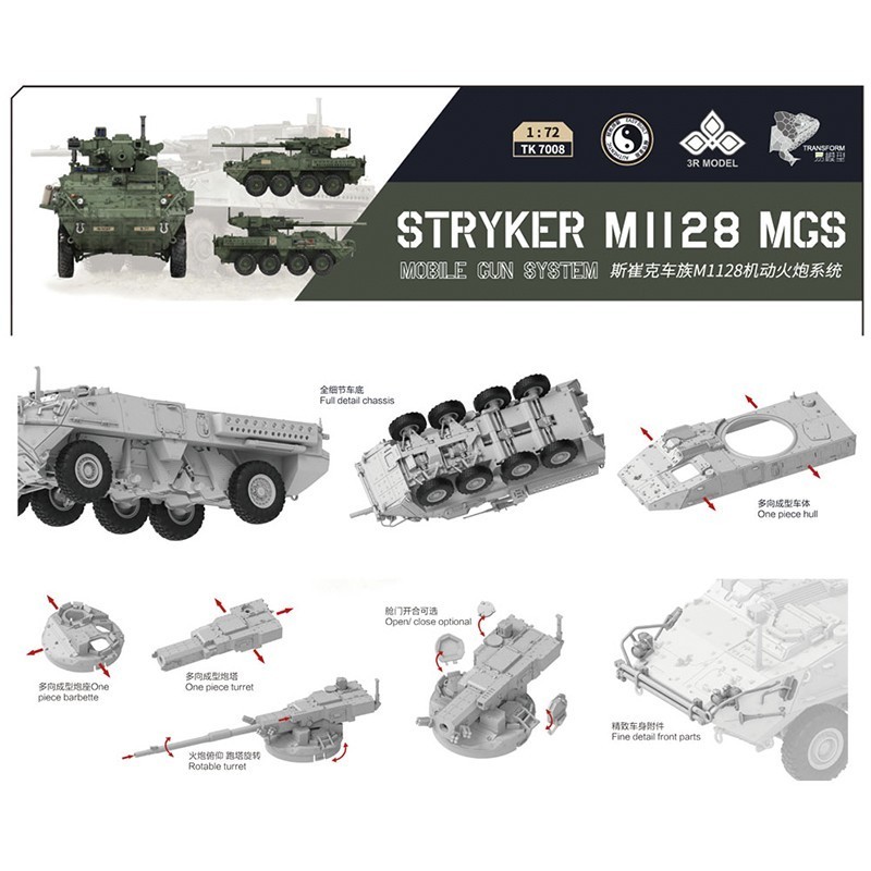 BORDER MODEL 7008 1/72 Stryker M1128 MGS Mobile Gun System ZIRHLI ARAÇ MAKETİ