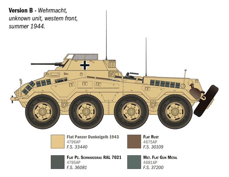 Waheed 6757 ITALERI 6757 1/35 Sd. Kfz. 234/1 ALMAN ZIRHLI ARAÇ MAKETİ