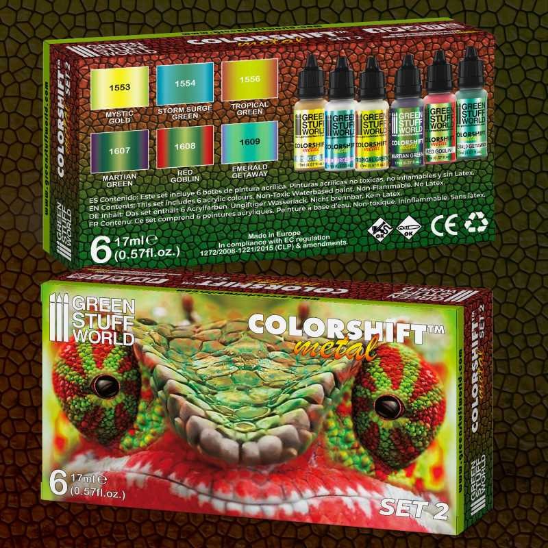 GREEN STUFF WORLD 9341 Chameleon Acrylic Paint Set 2 - YANARDÖNER BOYAMA SETİ 2