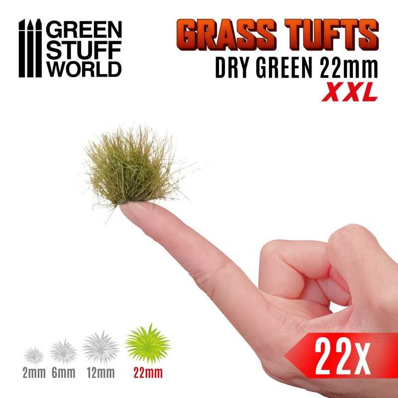 GREEN STUFF WOLRD 11449 Grass TUFTS XXL 22mm self-adhesive DRY GREEN - 22MM KURU YEŞİL ÇİM ÖBEĞİ