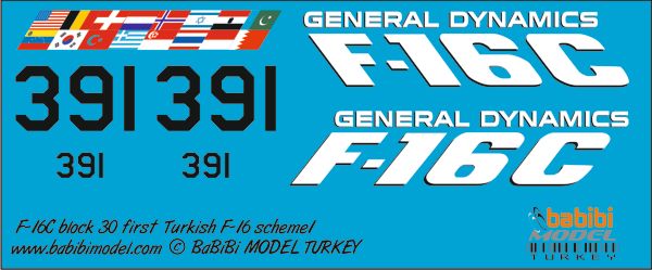 BABİBİ MODEL DBT - 01151 1/48 F-16 C TÜRK HAVA KUVVETLERİ İLK ŞAHİN DEKAL SETİ