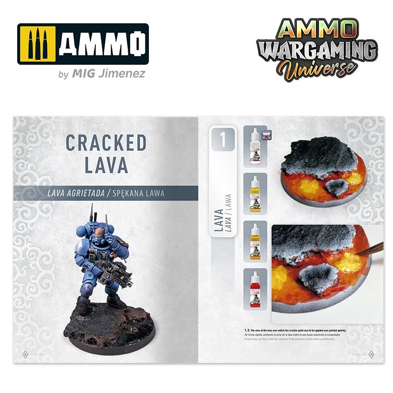 AMMO MIG 6923 WARGAMING UNIVERSE Book 04 Volcanic Soils - VOLKANİK TOPRAK ZEMİN YAPIM TEKNİKLERİ KİTABI