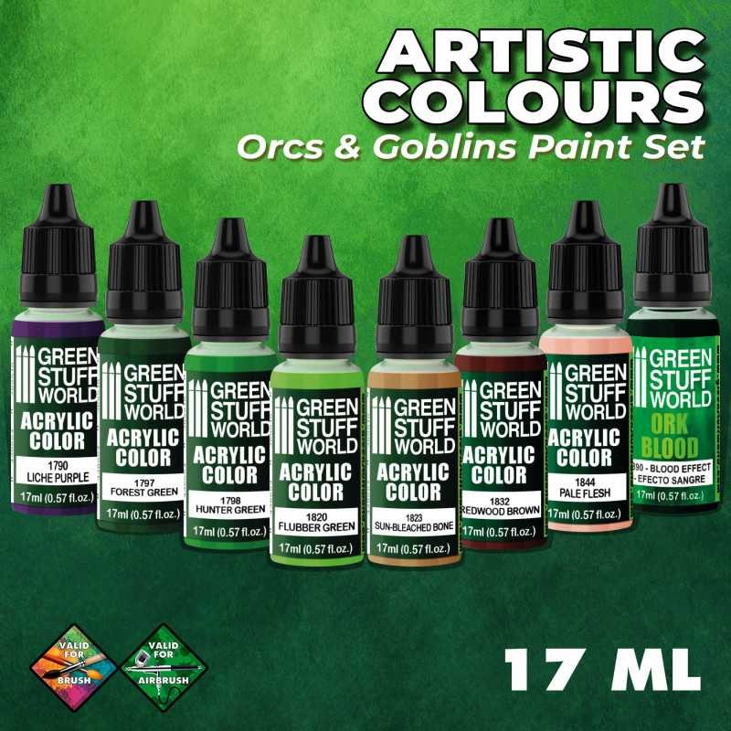 GREEN STUFF WORLD 10124 Paint Set - Orcs and Goblins YEŞİL RENK BOYAMA SETİ