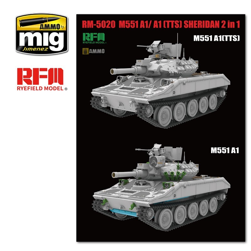 RYE FIELD MODELS 5020 1/35 M551A1/ A1TTS SHERIDAN Tank Maketi