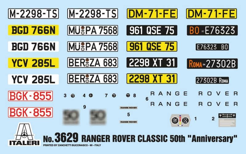 ITALERI 3629 1/24  RANGE ROVER Classic 50th Anniversary ARABA MAKETİ