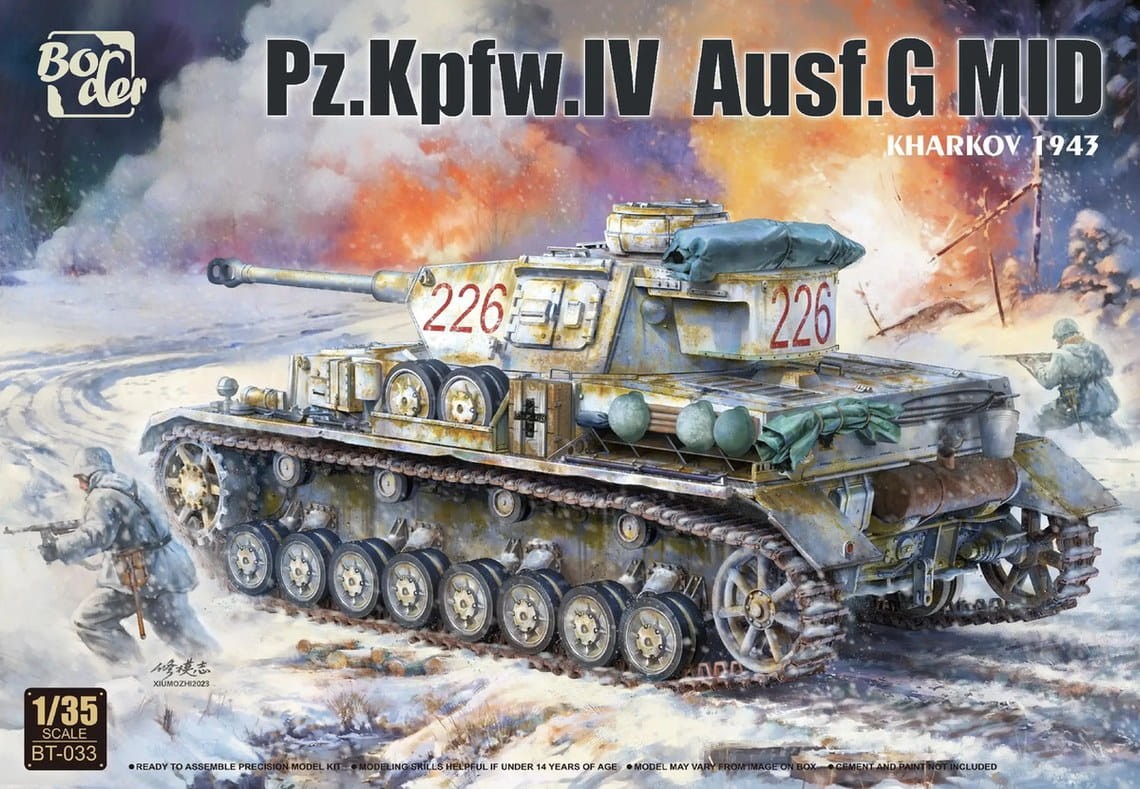 BORDER MODEL BT033 1/35 Pz.Kpfw.IV Ausf. G Mid Production - Kharkov 1943 İKİNCİ DÜNYA SAVAŞI ALMAN TANKI MAKETİ